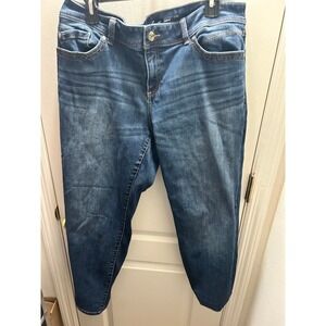 INC Curvy Fit Skinny Leg Jeans Women's 16 Short Petite Dark Wash Stretch